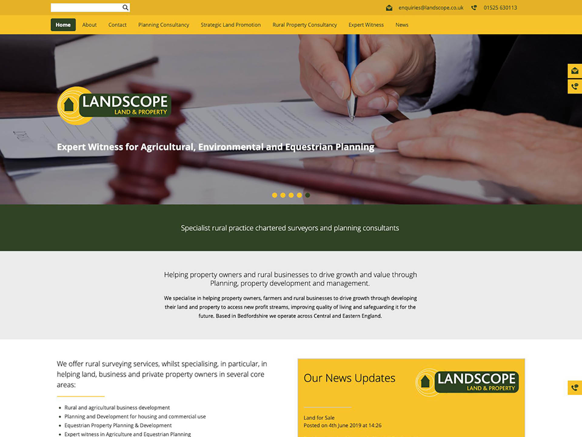The Landscope website created by it'seeze Northampton